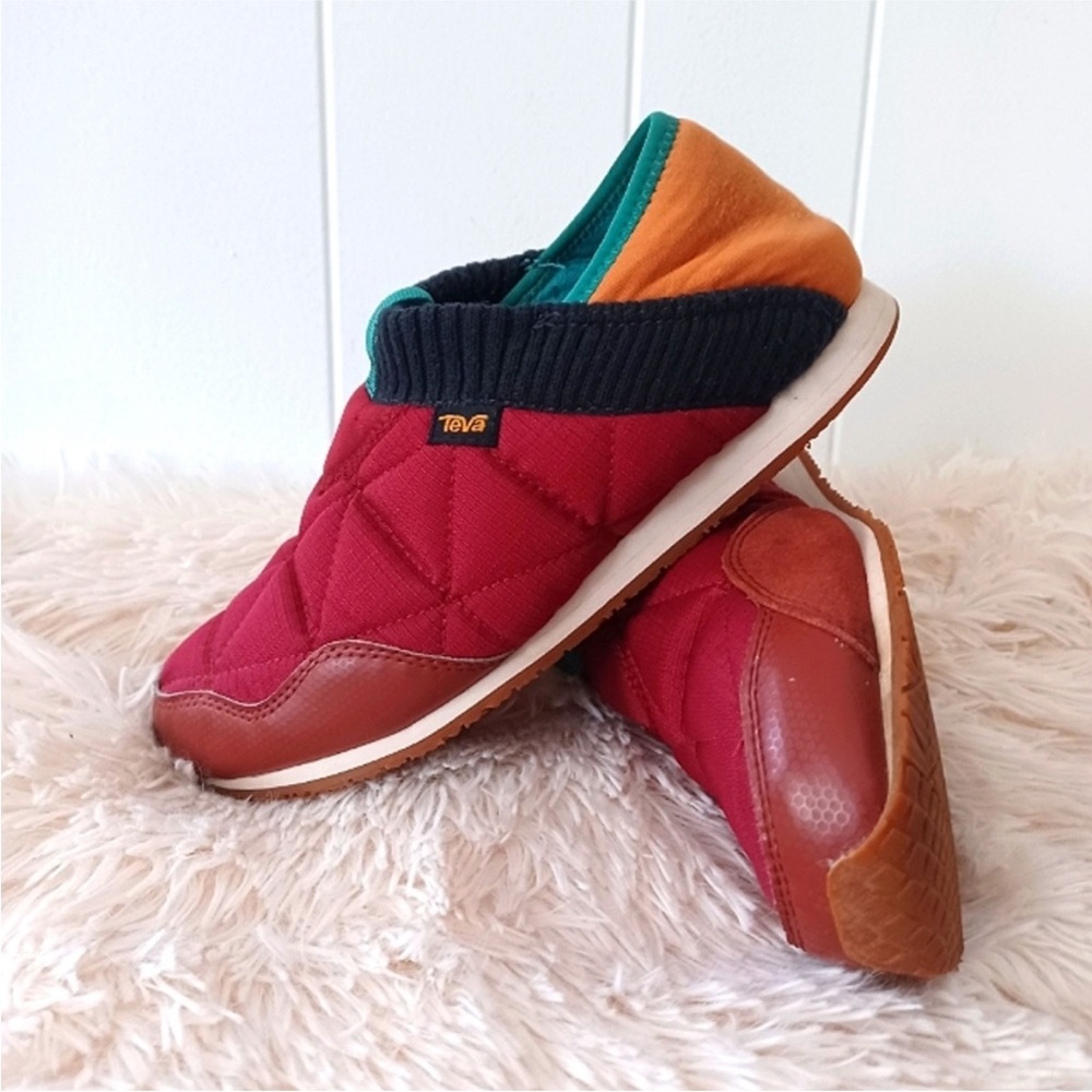 Teva Quilted Slip-On Shoes - Red and Orange